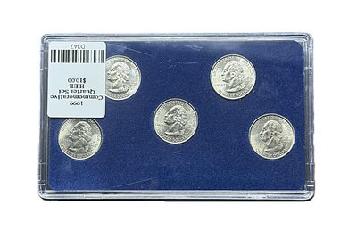 1999 Philadelphia Mint P State Quarters Complete Set Delaware Pennsylvania New Jersey Georgia Connecticut BU with Card