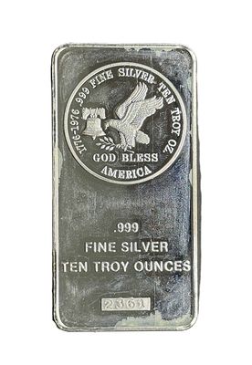 1976 God Bless America Bicentennial- Tri-State Refining- 10 oz- .999 Fine Silver Bar