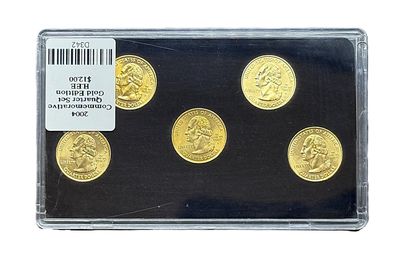 2004 Gold Edition State Quarters Set Michigan Florida Texas Iowa Wisconsin 24K Layered BU Collector Set