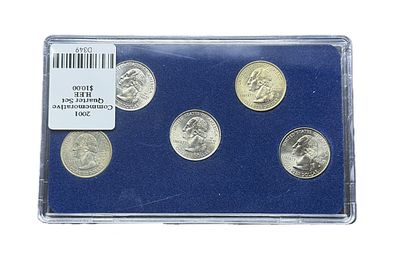 2001 Philadelphia Mint P State Quarters Complete Set New York North Carolina Rhode Island Vermont Kentucky BU with Card