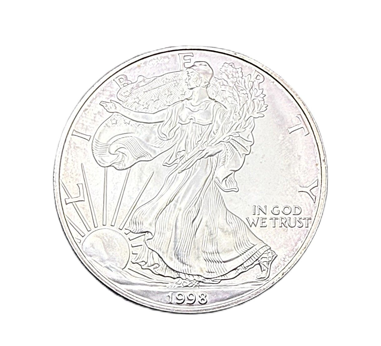 1998 1 oz American Silver Eagle BU with Light Toning