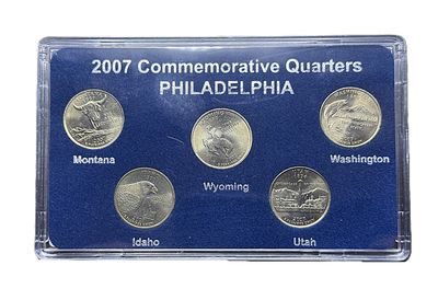 2007 Philadelphia Mint P State Quarters Complete Set Montana Idaho Wyoming Utah Washington BU with Card