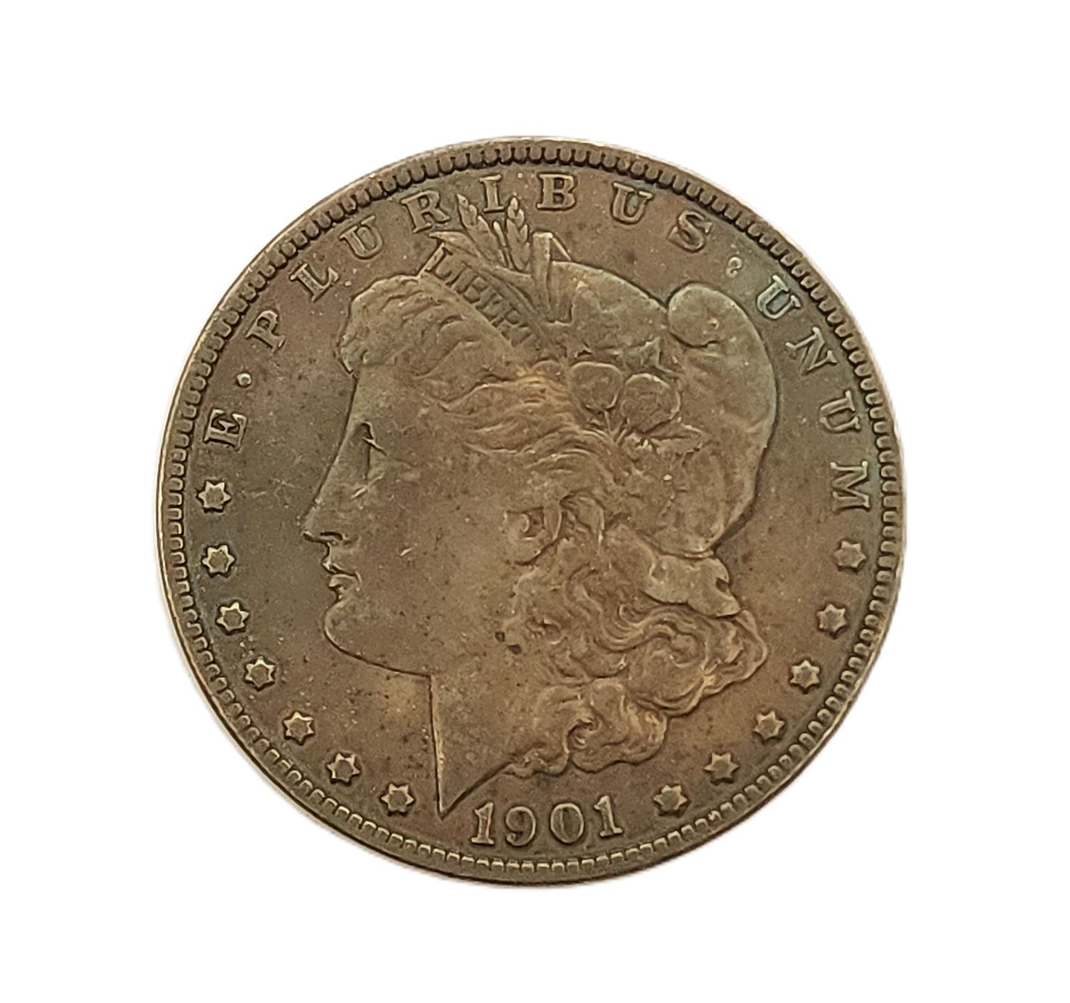 1901-O Morgan Silver Dollar Blue Toned #D391