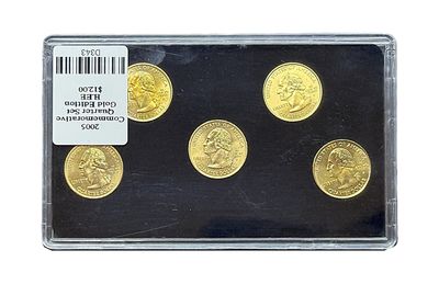 2005 Gold Edition State Quarters Set California Minnesota Oregon Kansas West Virginia 24K Layered BU Collector Set