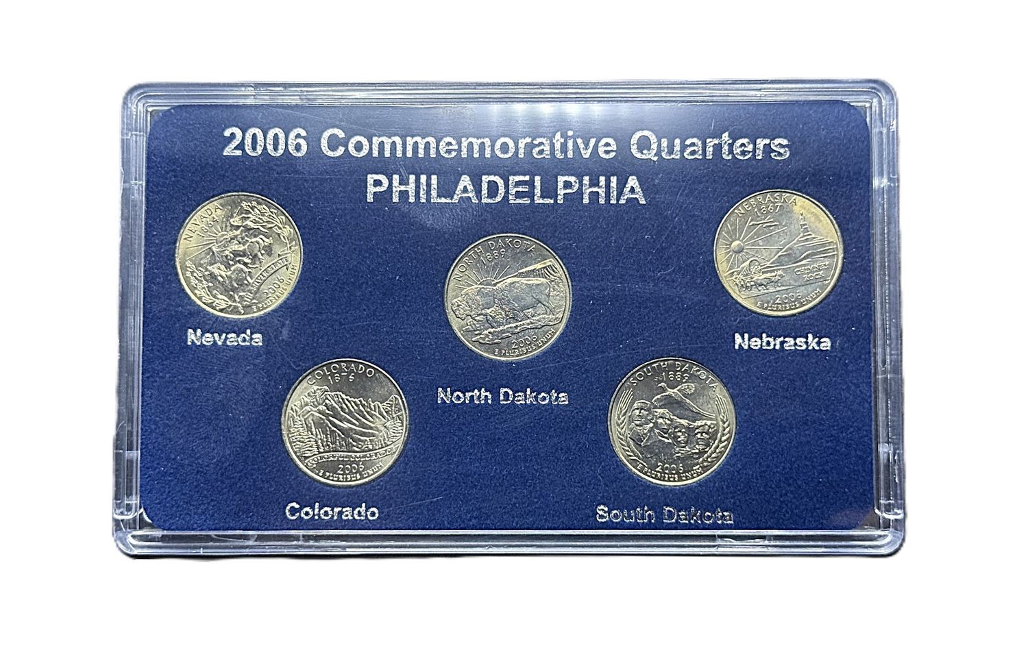 2006 Philadelphia Mint P State Quarters Complete Set Nevada Nebraska Colorado North Dakota South Dakota BU with Card