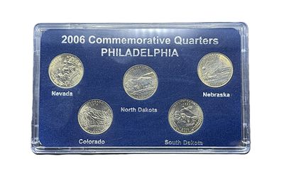 2006 Philadelphia Mint P State Quarters Complete Set Nevada Nebraska Colorado North Dakota South Dakota BU with Card