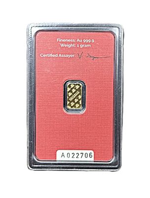 1 Gram RMC Republic Metals Gold Bar – Sealed Assay Card A022706