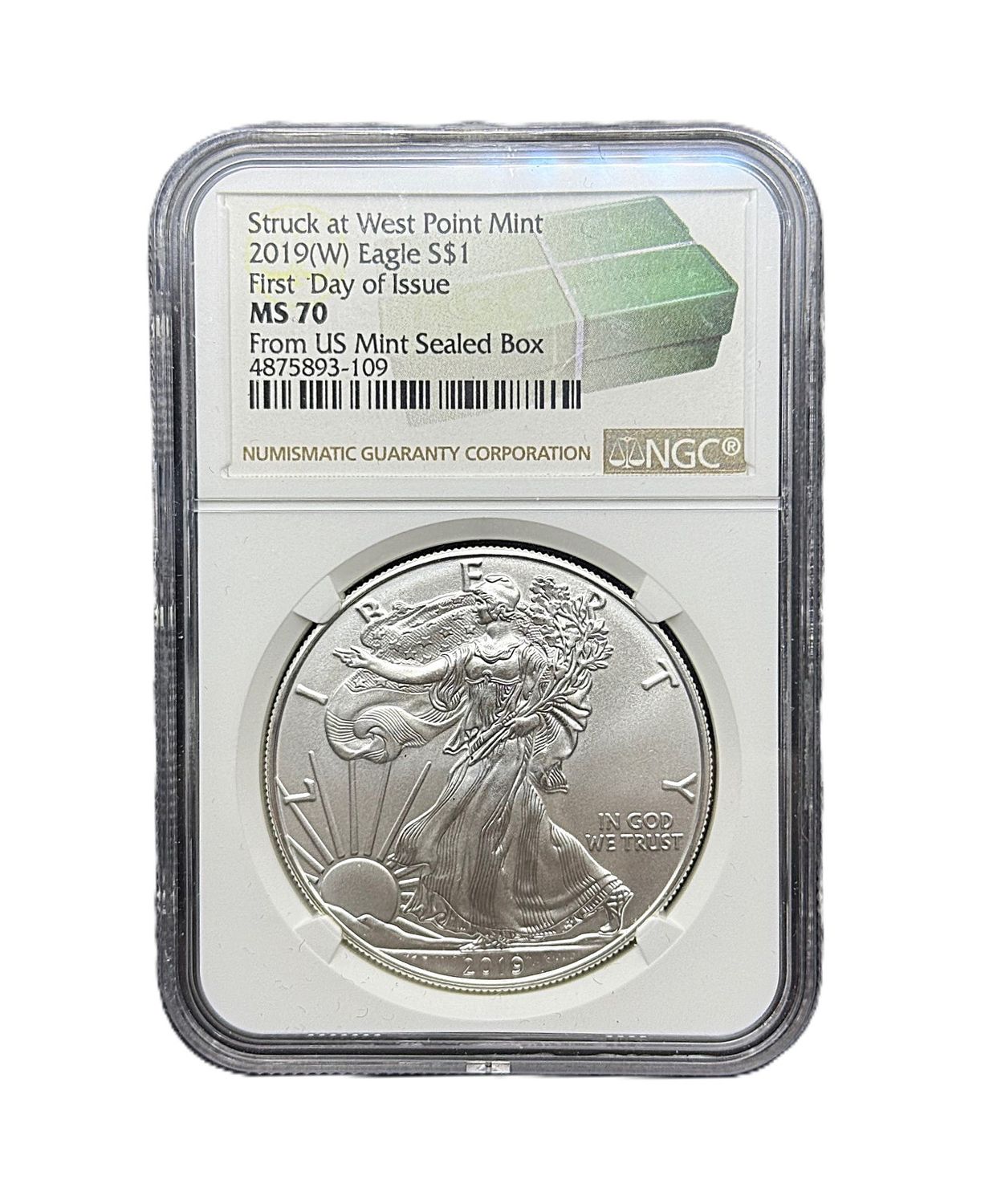 2019-W American Silver Eagle NGC MS70 First Day of Issue