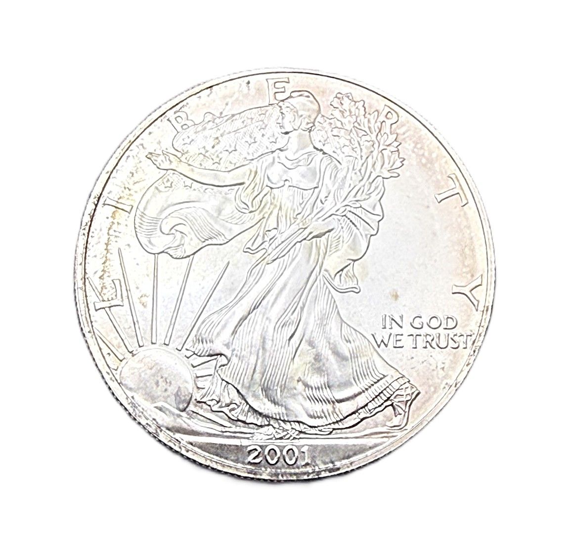 2001 American Silver Eagle Uncirculated 1 oz with Toning