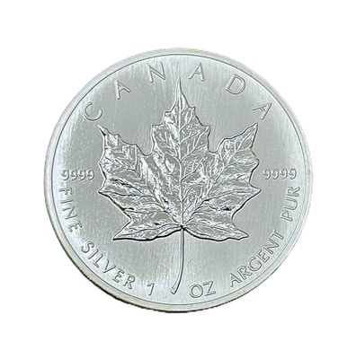 1990 Canada $5 Silver Maple Leaf Coin BU