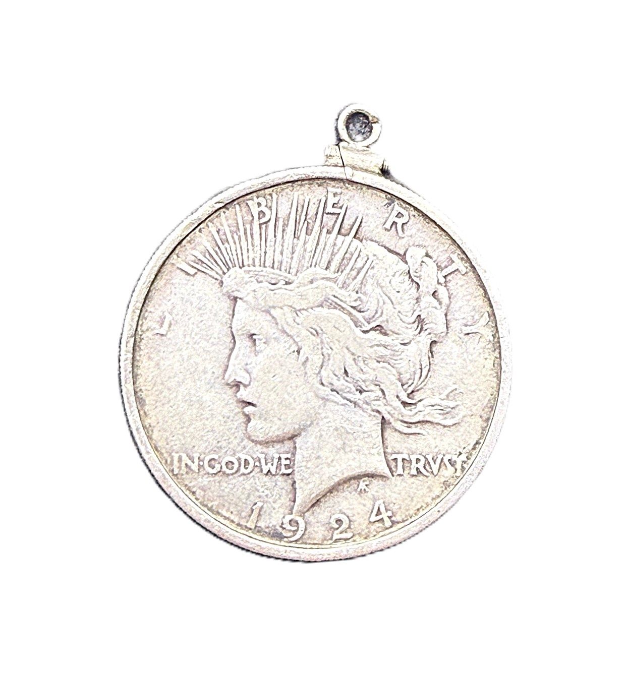 1924 Peace Silver Dollar - Circulated in Pendant