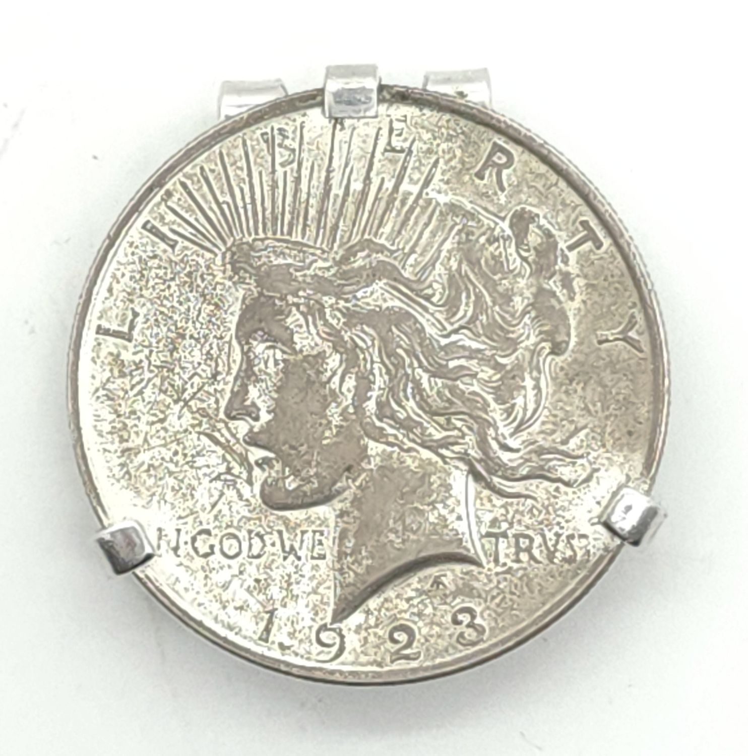 1923 Peace Silver Dollar in SWANK Money Clip