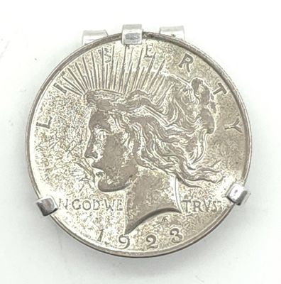 1923 Peace Silver Dollar in SWANK Money Clip