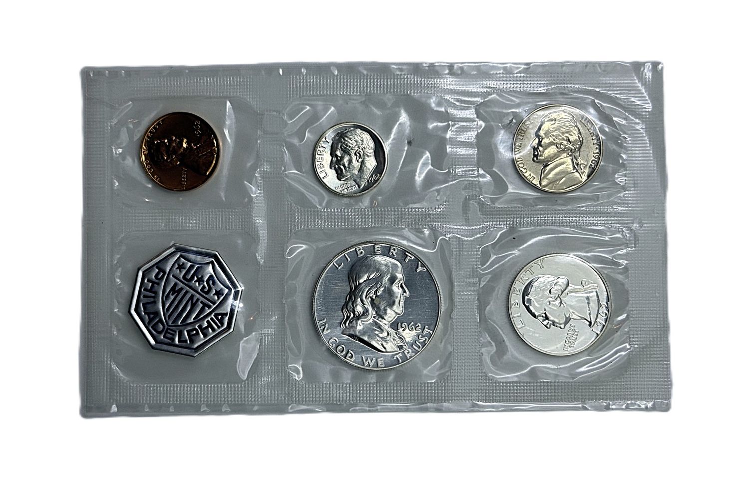 Vintage 1962 United States Mint Proof Set in Original Government Flat Pack Packaging