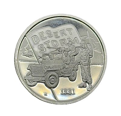 1991 1oz Desert Storm Hutt River $5 Silver Round