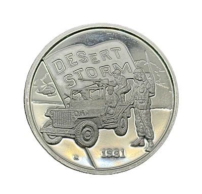 1991 Desert Storm Hutt River $5 Silver Round- 1oz- .999 Fine