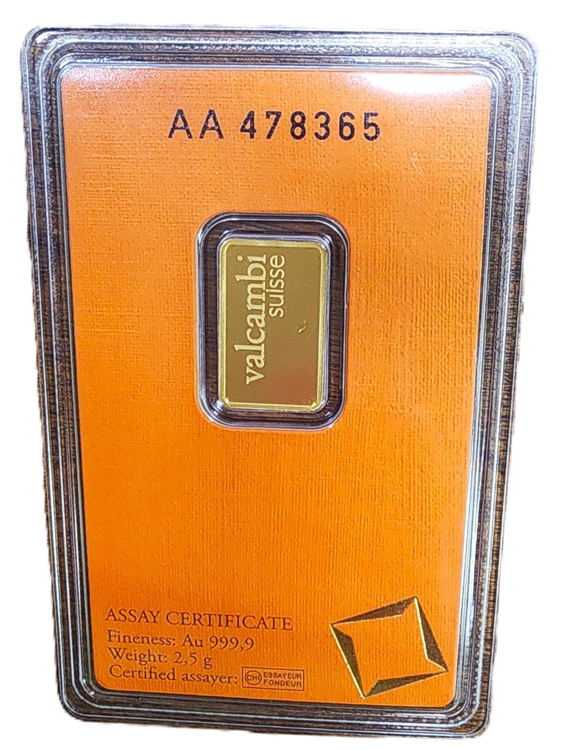 2.5g Valcambi Gold Bar