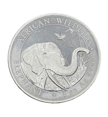2018 Somalia 1 oz Silver Elephant BU African Wildlife Series