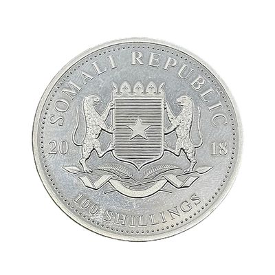 2018 Somalia 1 oz Silver Elephant BU African Wildlife Series