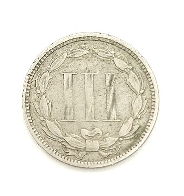 1865 Three Cent  Nickel