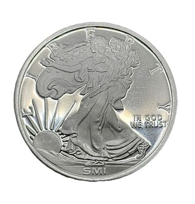 Walking Liberty Design Proof Silver Round BU- Sunshine Mint- 1 oz- .999 FINE