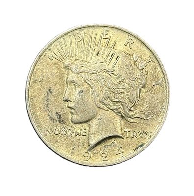 1924 Peace Silver Dollar Philadelphia Mint Circulated