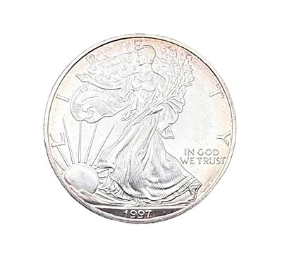 1997 American Silver Eagle 1 oz with Peripheral Toning