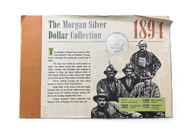 Rare 1894-O Morgan Silver Dollar- Key Date New Orleans Mint Coin in Display