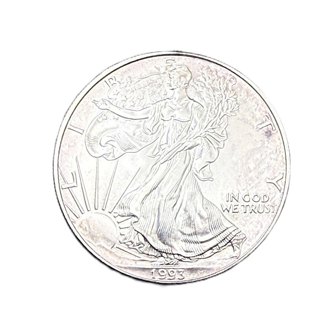 1993 American Silver Eagle 1oz Uncirculated with Attractive Peripheral Toning