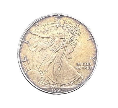 1990 American Silver Eagle 1 oz with Golden Toning