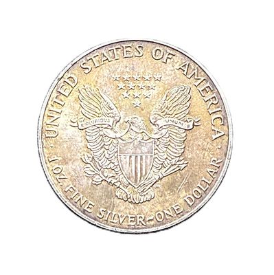 1990 American Silver Eagle 1 oz with Golden Toning