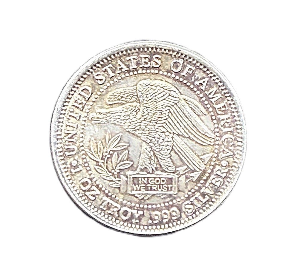 Silver Trade Unit Round - Eagle &amp; Scales Design- 1oz