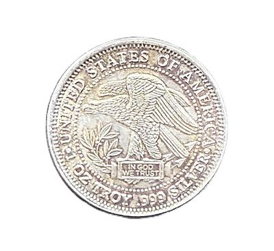 Silver Trade Unit Round - Eagle &amp; Scales Design- 1oz