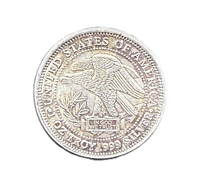 Silver Trade Unit Round - Eagle &amp; Scales Design- 1oz