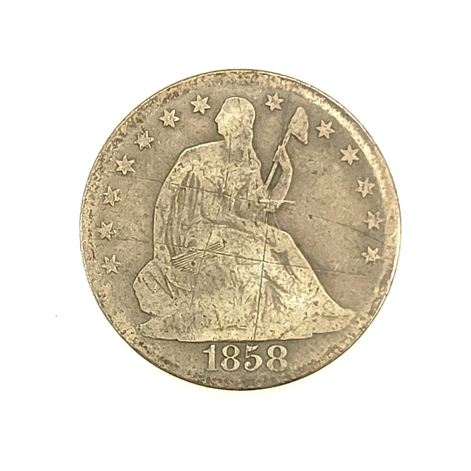 1858-O Seated Liberty Half Dollar