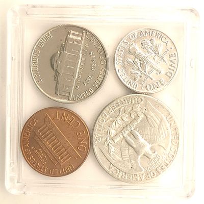 1963 US Coin Set Circulated - Quarter Dime Nickel Penny
