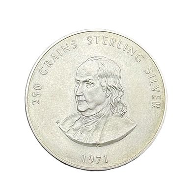 1971 Benjamin Franklin Sterling Silver Round- Franklin Mint - Private Treasury of Harold W. Griffin