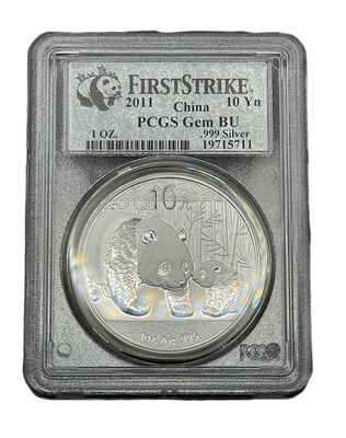 2011 Chinese Silver Panda PCGS Gem BU First Strike