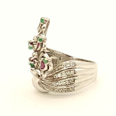 Sterling Silver Peacock Ring Size 7.5