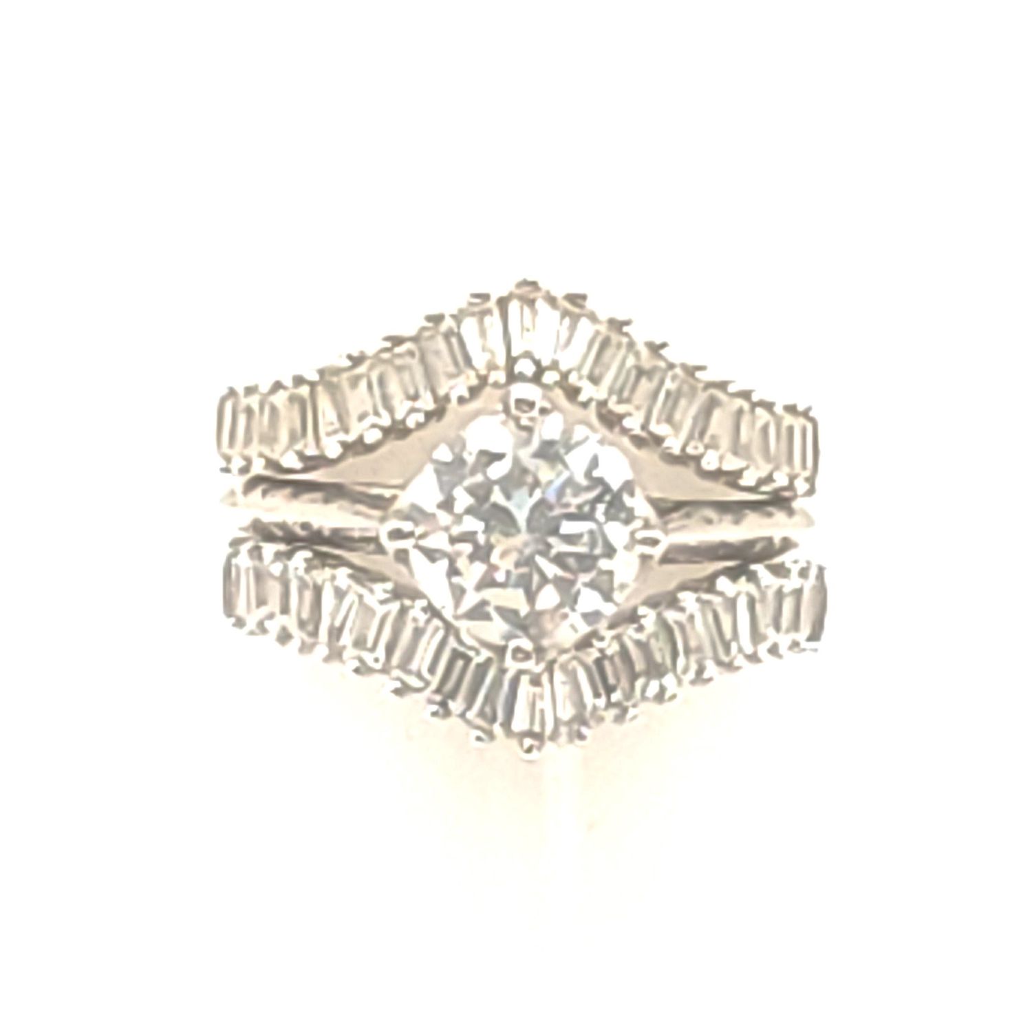 Sterling Silver Clear Stone Bridal Set Size: 8