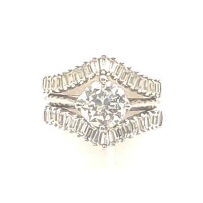 Sterling Silver Clear Stone Bridal Set Size: 8