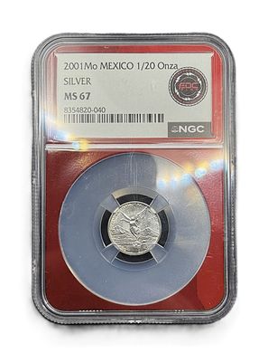 2001 Mexico 1/20 oz Silver Libertad NGC MS67