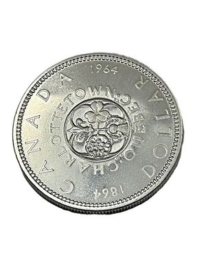 1964 Canadian Confederation Conferences Commemorative Silver Dollar