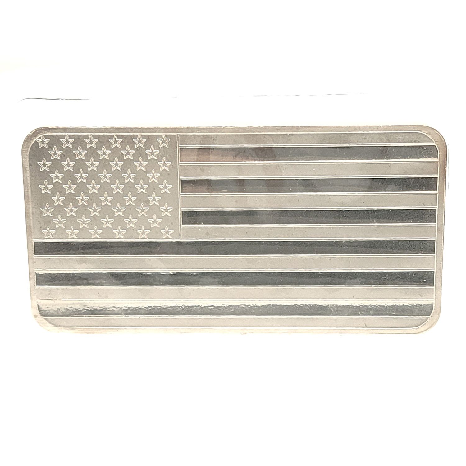 10 oz American Flag Silver Bar .999 Fine