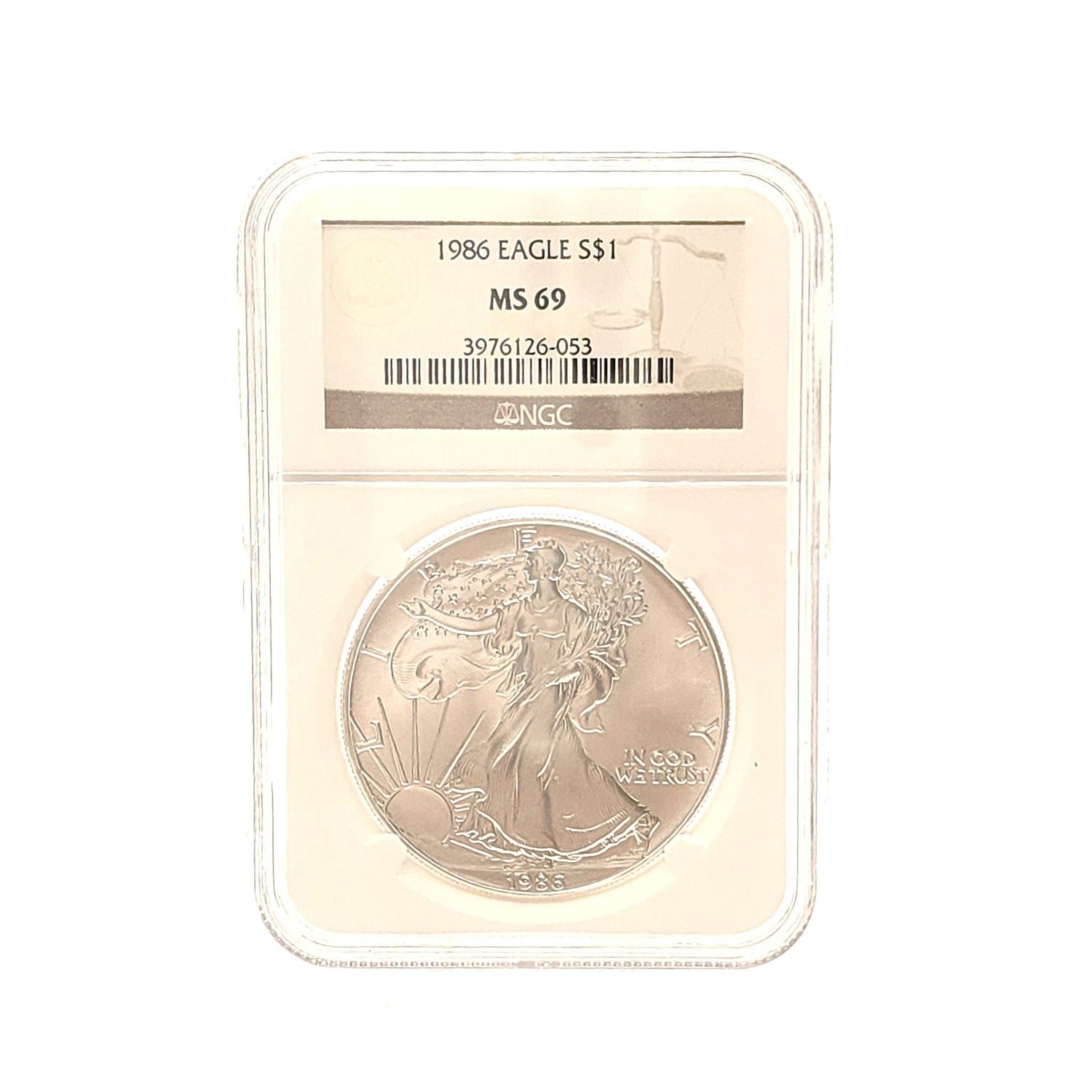 1986 American Silver Eagle NGC MS69