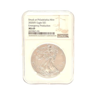2020-P Silver Eagle NGC MS69 Emergency - Philadelphia Mint