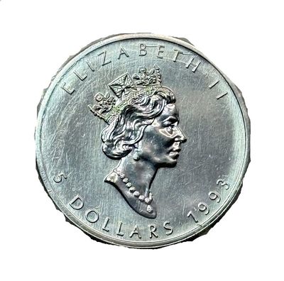 1993 1 oz Canadian Silver Maple Leaf Coin