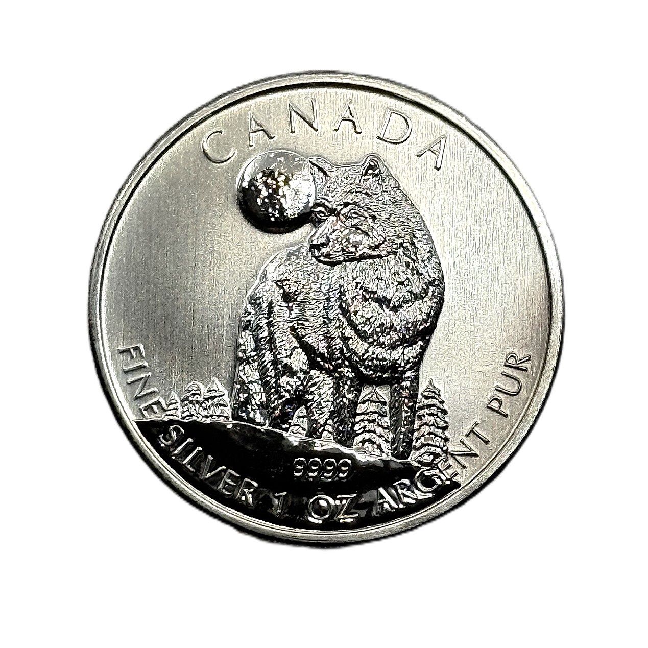2011 Canadian $5 Timber Wolf 1 oz Silver  Round