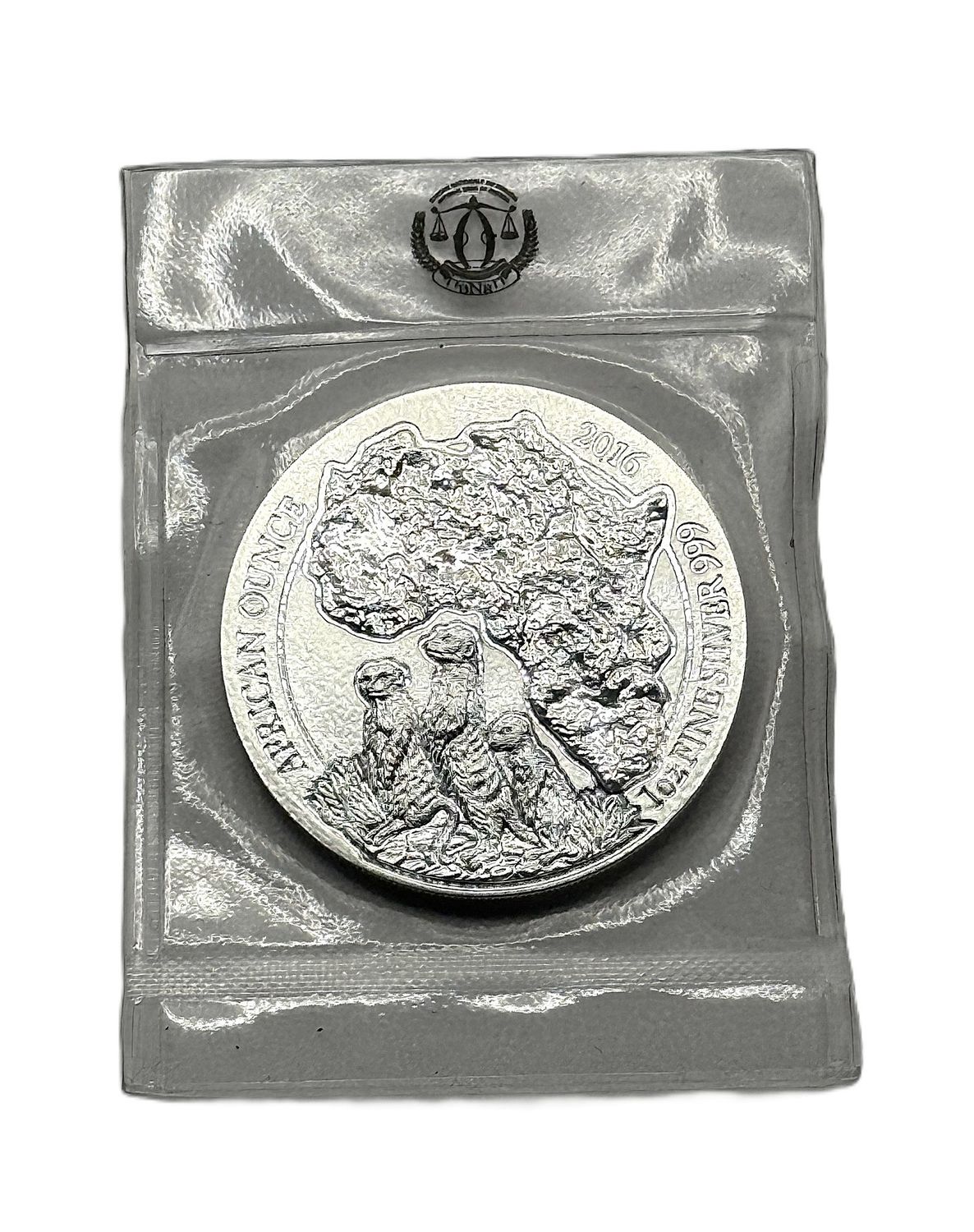 2016 Rwanda 50 Francs Meerkat 1 oz Silver Coin - African Wildlife Series