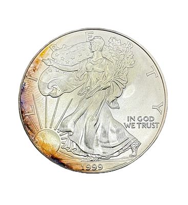 1999 American Silver Eagle $1- Toned